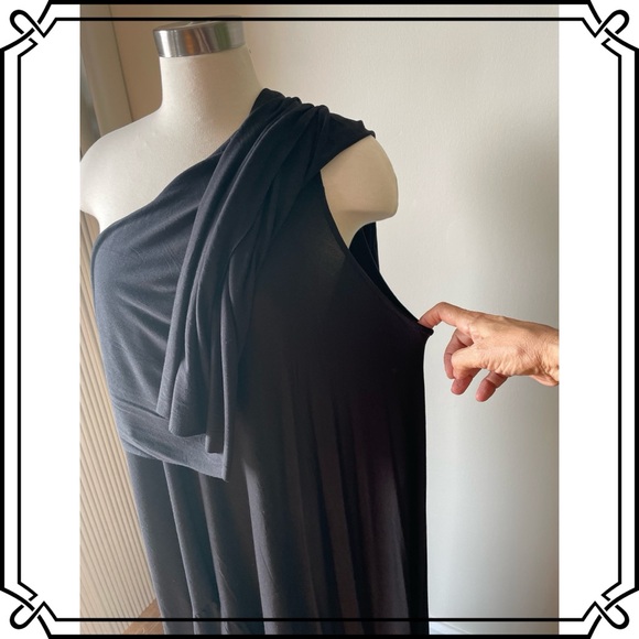 Rare find Free People Assymetrical Capelette One Shoulder Knit Flowy maxi - Picture 4 of 9